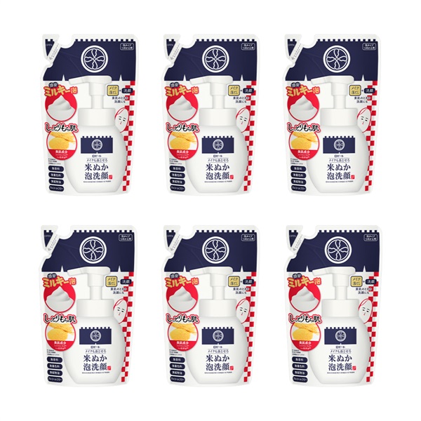 【15％OFF】江戸こすめ メイクも落とせる米ぬか泡洗顔 つめかえ 6個セット