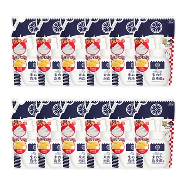 【30％OFF】江戸こすめ メイクも落とせる米ぬか泡洗顔 つめかえ 12個セット
